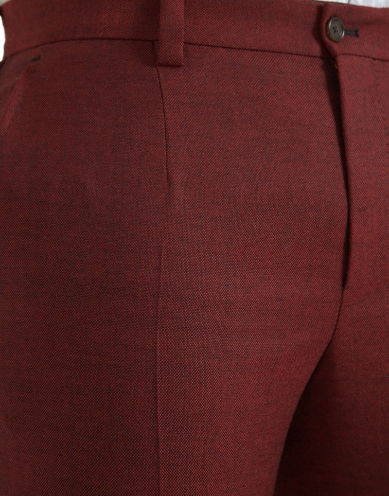 Pantalones de vestir de lana granate de corte skinny para hombre de Dolce & Gabbana