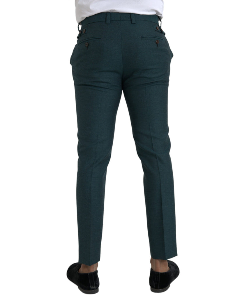 Pantalones de vestir de lana verdes de corte skinny slim de Dolce & Gabbana
