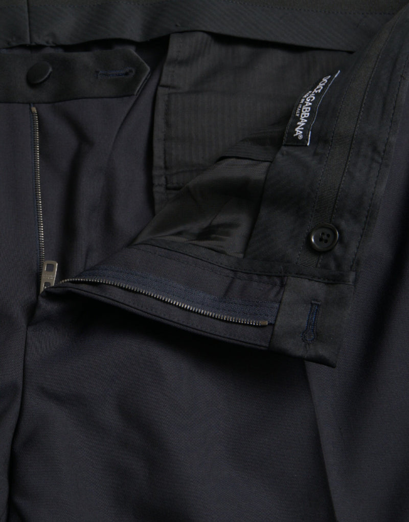 Pantalones de vestir de lana azules de corte skinny para hombre de Dolce & Gabbana