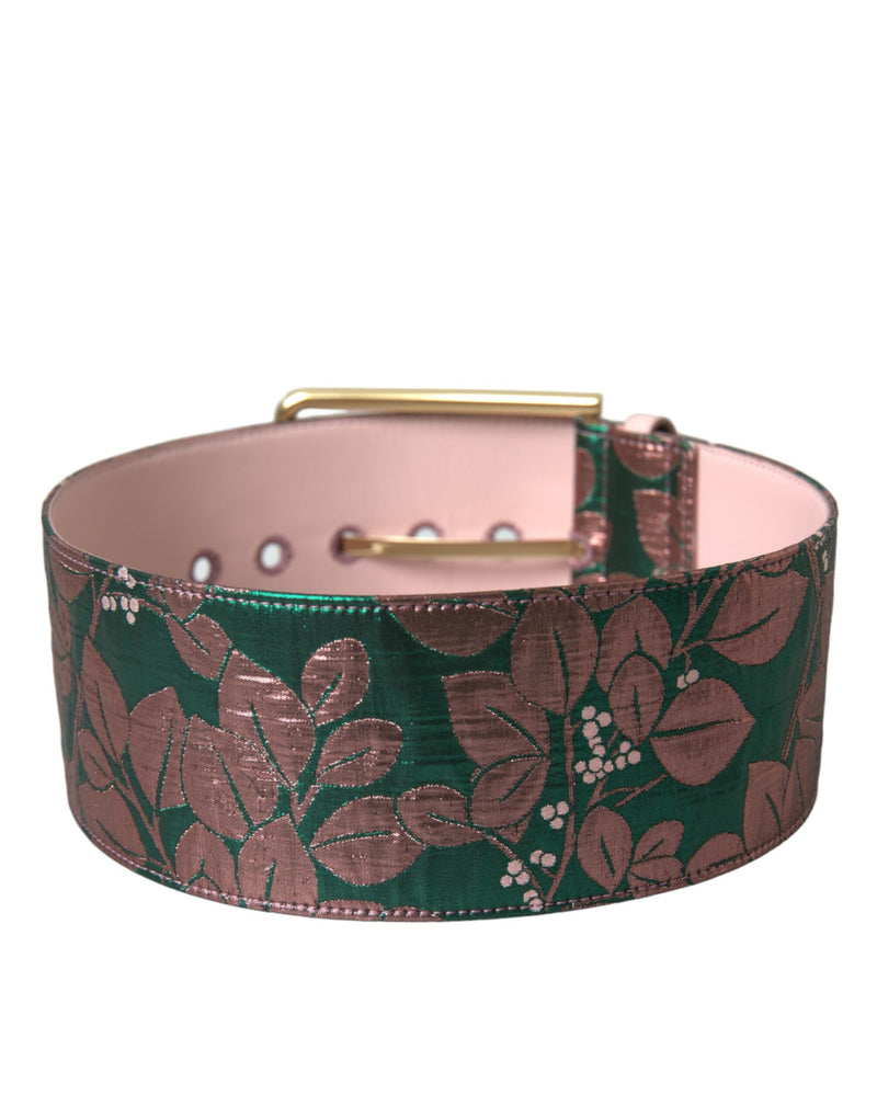 Cinturón de jacquard floral multicolor con lurex y hebilla dorada de Dolce & Gabbana