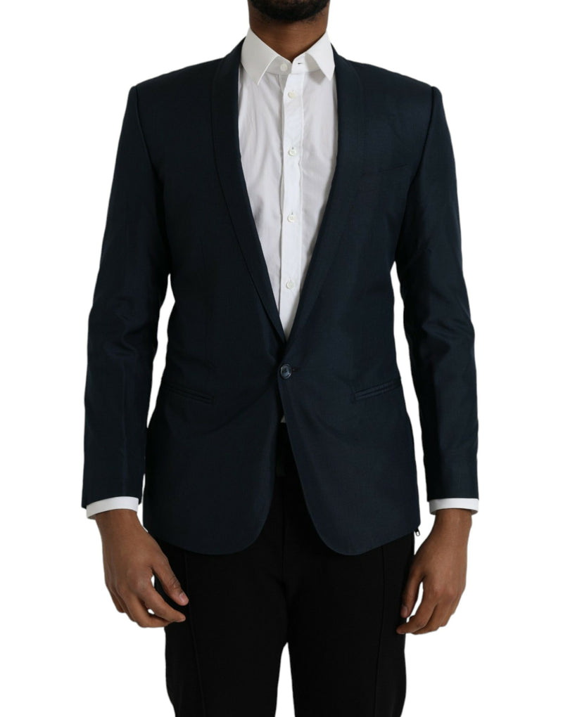 Blazer cruzado azul con solapa chal MARTINI de Dolce & Gabbana