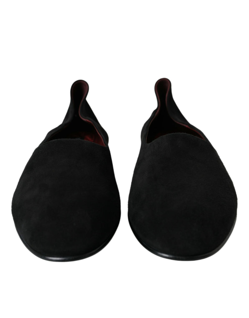 Mocassins de camurça preta sociais sem cadarço Dolce & Gabbana