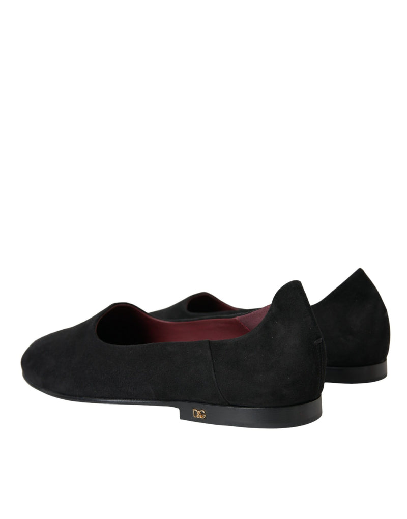 Mocassins de camurça preta sociais sem cadarço Dolce & Gabbana