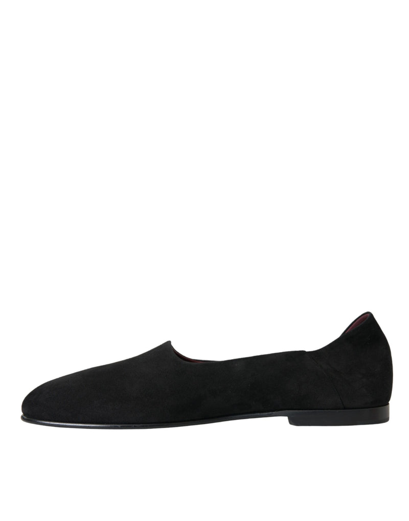Mocassins de camurça preta sociais sem cadarço Dolce & Gabbana