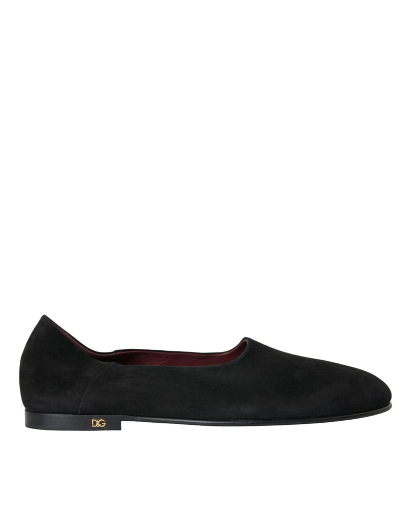 Mocassins de camurça preta sociais sem cadarço Dolce & Gabbana