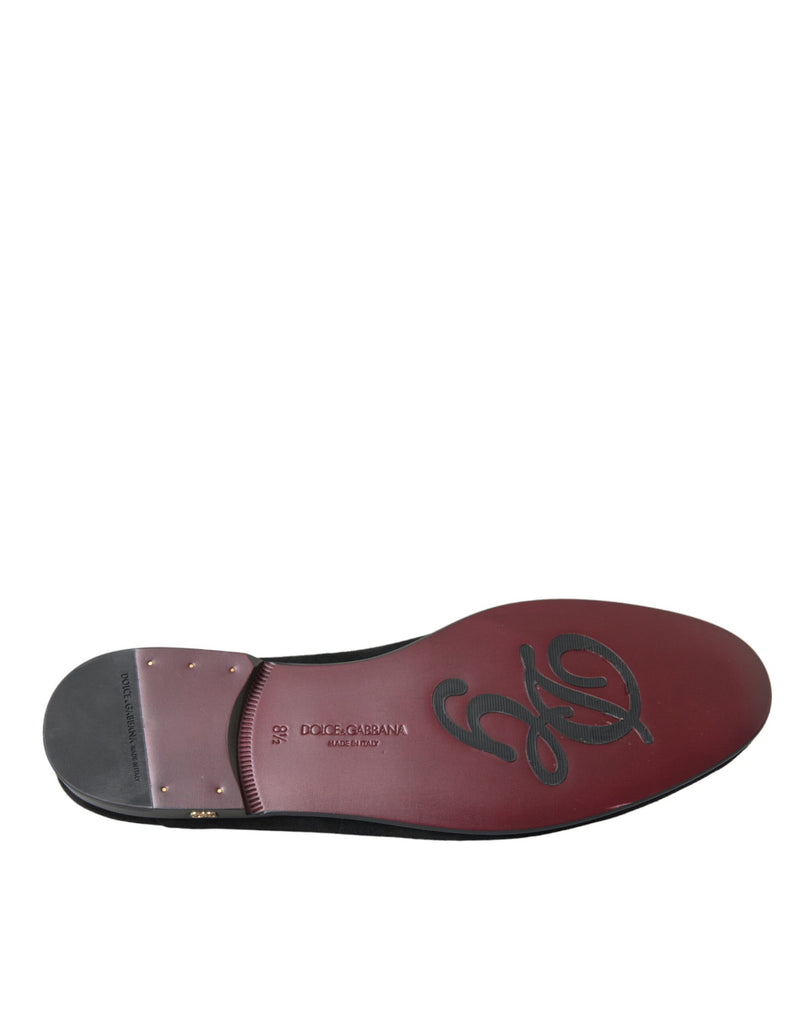 Mocassins de camurça preta sociais sem cadarço Dolce & Gabbana