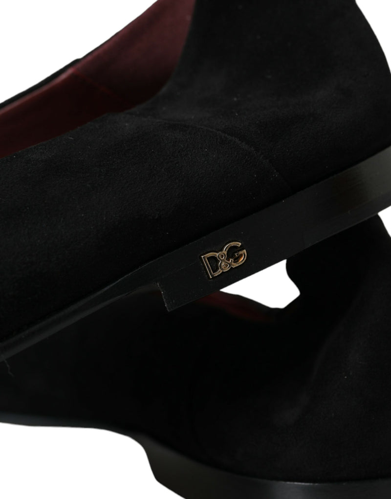 Mocassins de camurça preta sociais sem cadarço Dolce & Gabbana