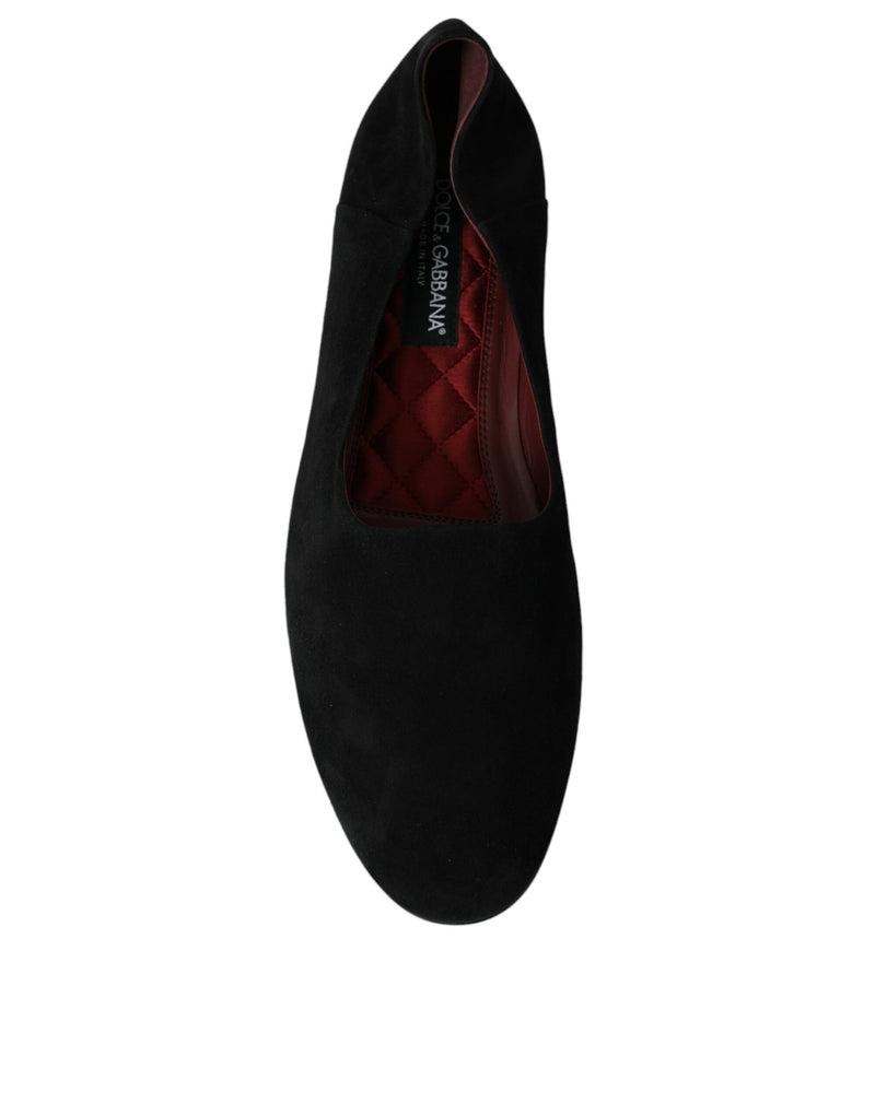 Mocassins de camurça preta sociais sem cadarço Dolce & Gabbana