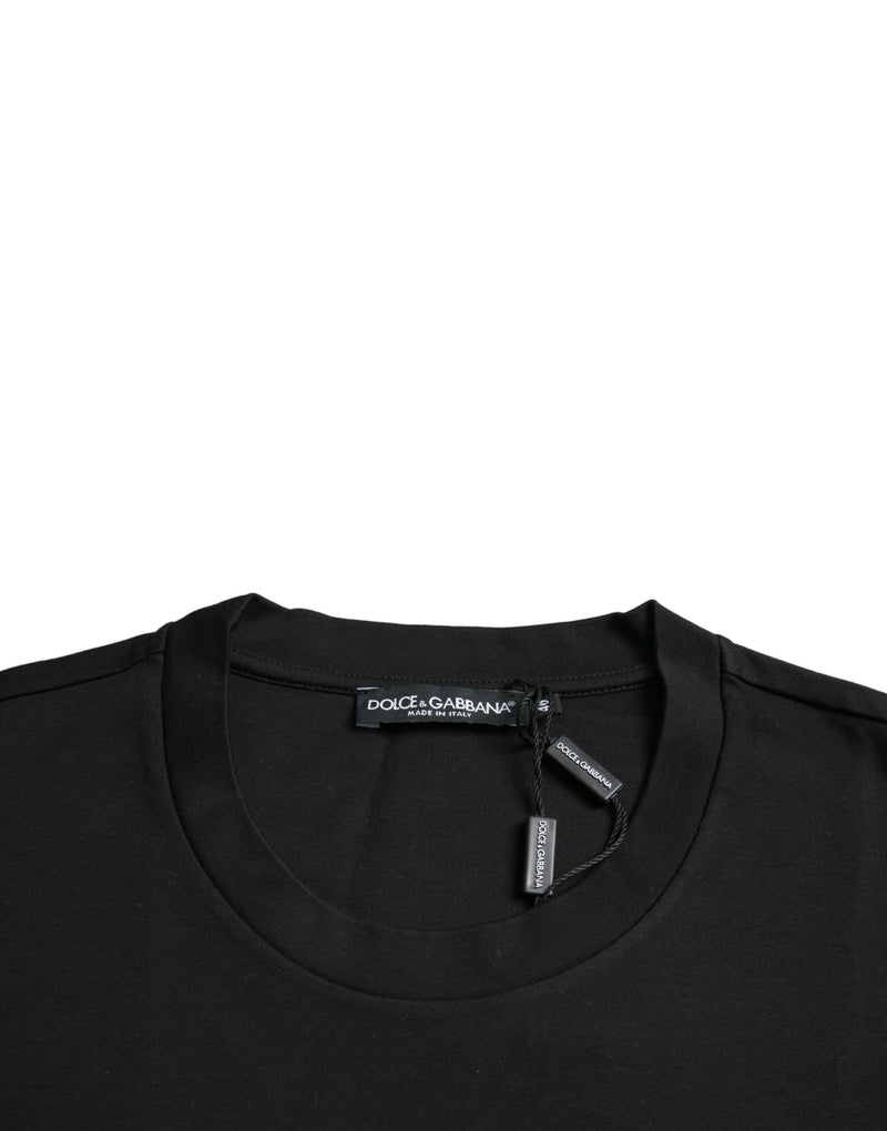 Camiseta negra de cuello redondo «With Love Always» de Dolce & Gabbana