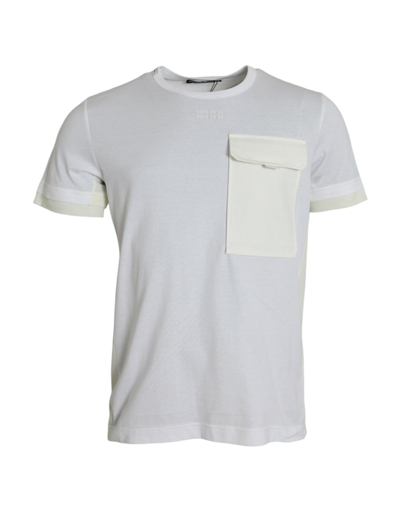 Camiseta branca de algodão com bolso e mangas curtas Dolce & Gabbana