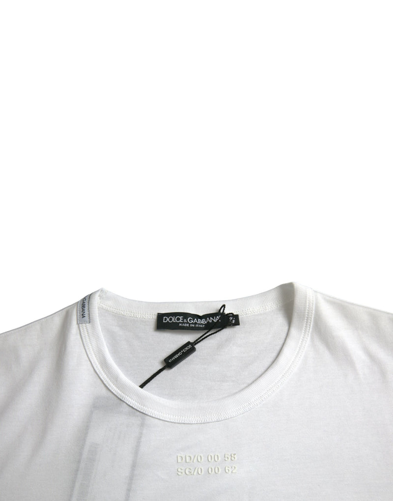 Camiseta branca de algodão com bolso e mangas curtas Dolce & Gabbana
