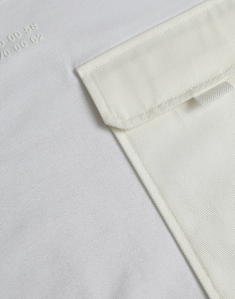 Camiseta branca de algodão com bolso e mangas curtas Dolce & Gabbana