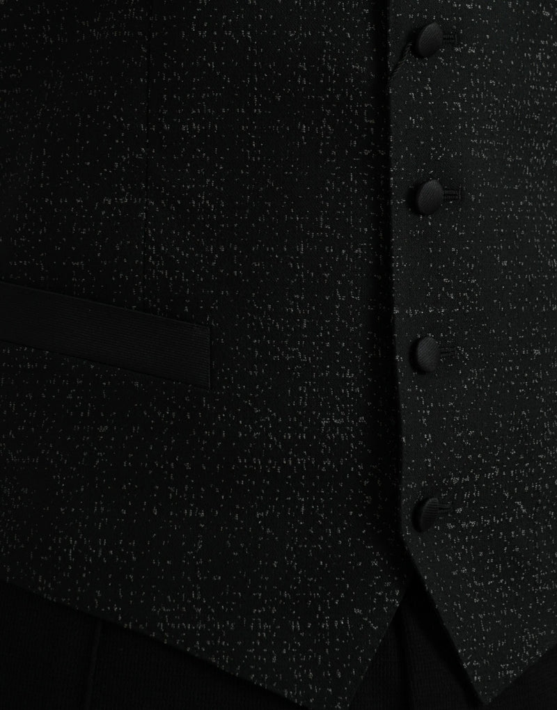 Chaleco formal de vestir de seda marrón y negro de Dolce & Gabbana