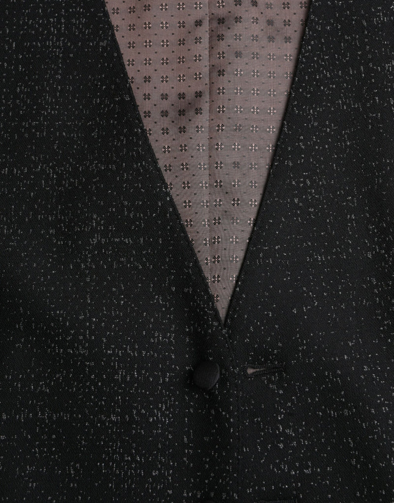 Chaleco formal de vestir de seda marrón y negro de Dolce & Gabbana