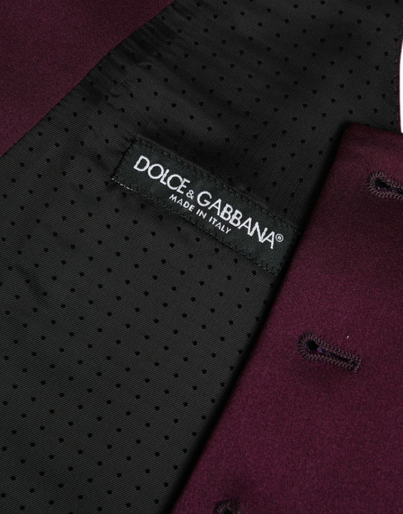 Gilet elegante in seta satinata color bordeaux Dolce & Gabbana