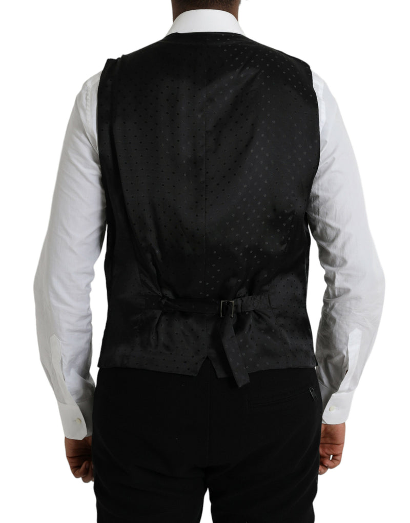 Gilet de costume formel en soie noire Dolce & Gabbana