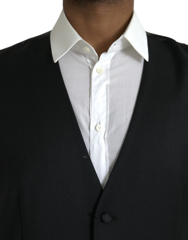 Gilet de costume formel en soie noire Dolce & Gabbana