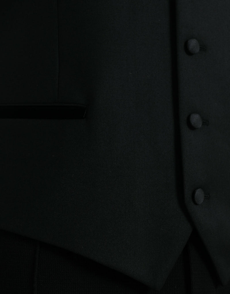 Gilet de costume formel en soie noire Dolce & Gabbana