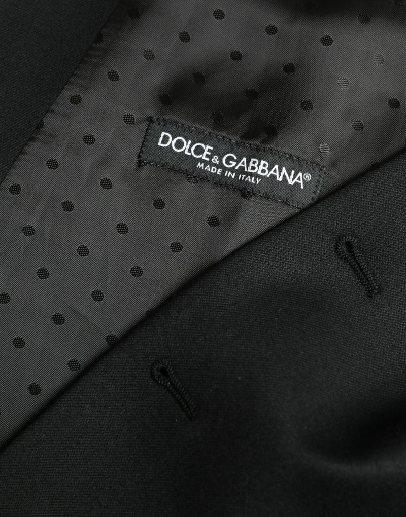 Gilet de costume formel en soie noire Dolce & Gabbana
