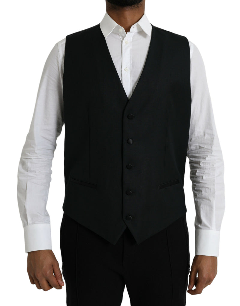 Colete formal de lã preto Dolce & Gabbana