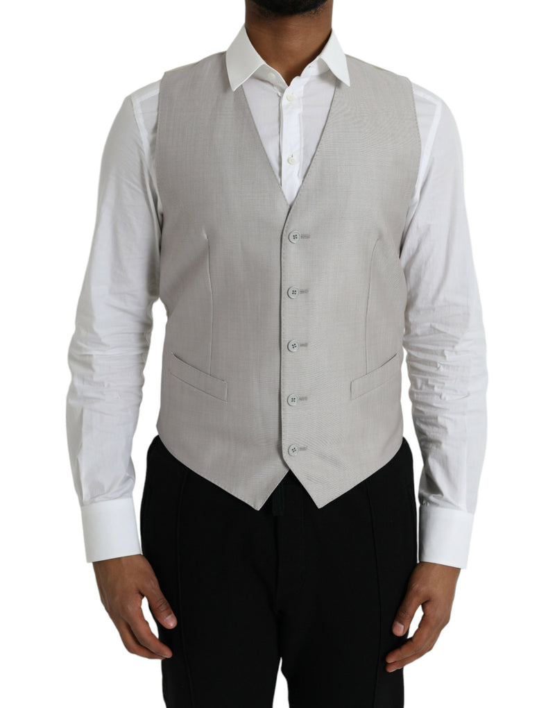 Colete formal de lã cinza-claro Dolce & Gabbana
