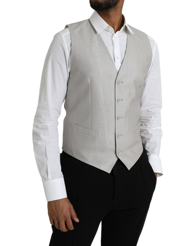 Colete formal de lã cinza-claro Dolce & Gabbana