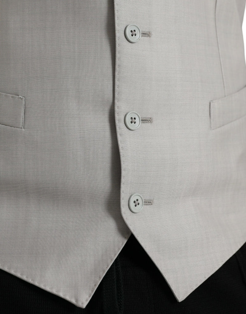 Colete formal de lã cinza-claro Dolce & Gabbana