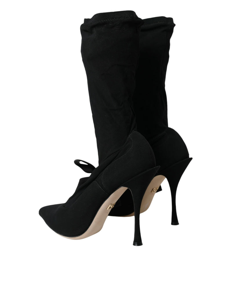 Botas negras de media caña con tacón de aguja de Dolce & Gabbana