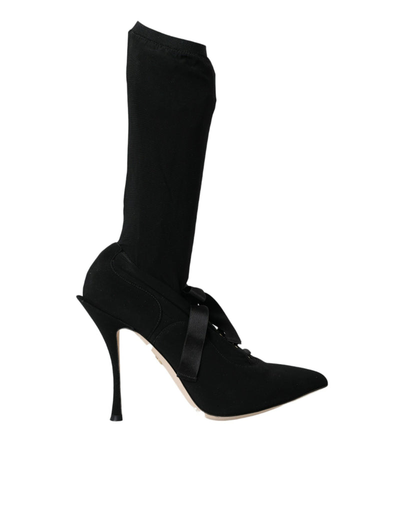 Botas negras de media caña con tacón de aguja de Dolce & Gabbana
