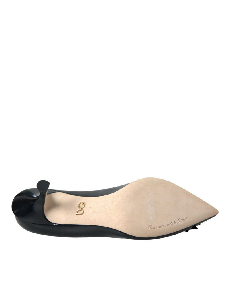 Escarpins à talons en cuir noir avec patch BOOM Dolce & Gabbana