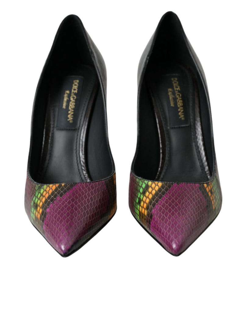 Zapatos de tacón tipo salón de piel exótica multicolor Dolce & Gabbana