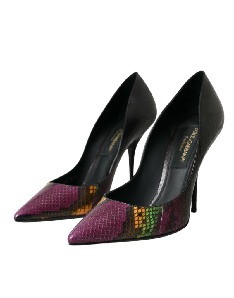 Zapatos de tacón tipo salón de piel exótica multicolor Dolce & Gabbana