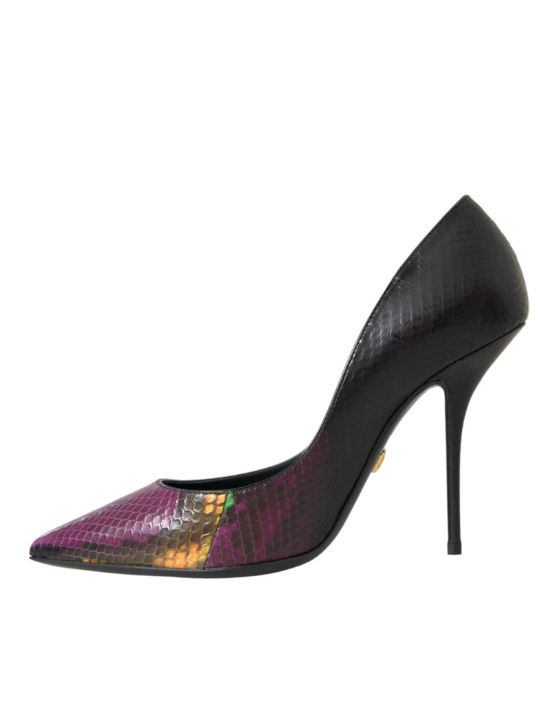 Zapatos de tacón tipo salón de piel exótica multicolor Dolce & Gabbana