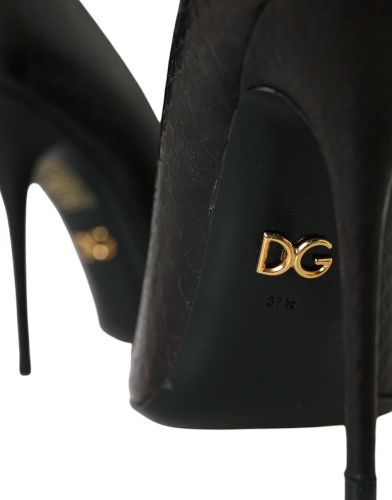 Zapatos de tacón tipo salón de piel exótica multicolor Dolce & Gabbana