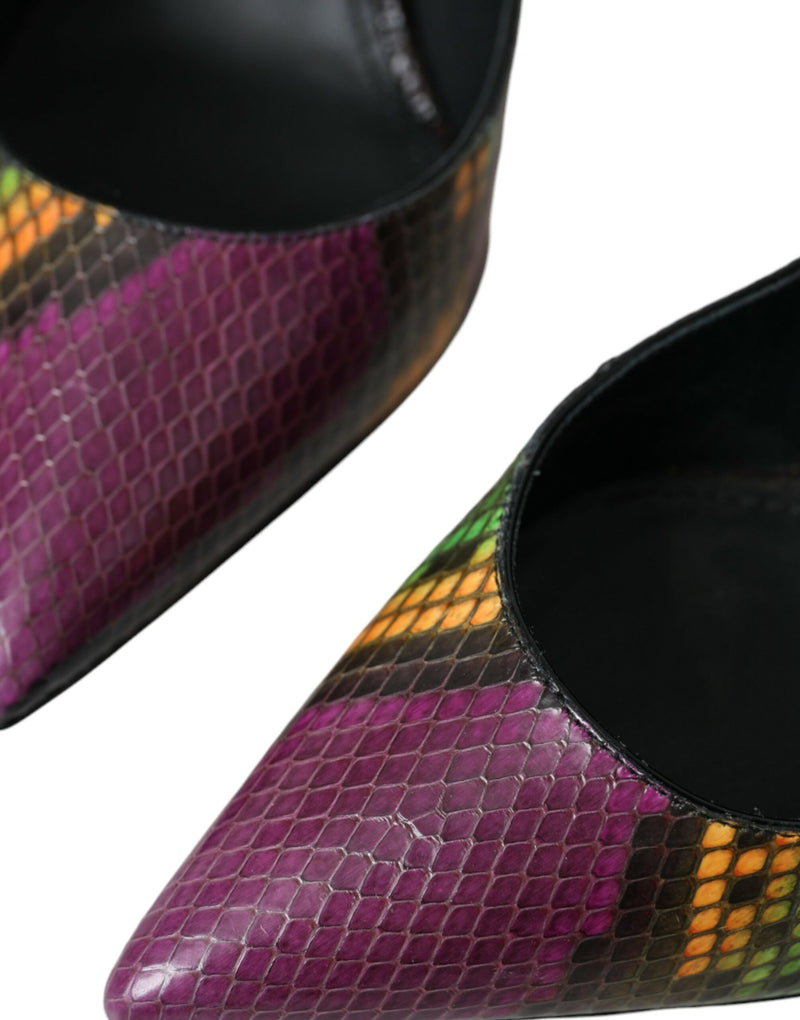 Zapatos de tacón tipo salón de piel exótica multicolor Dolce & Gabbana