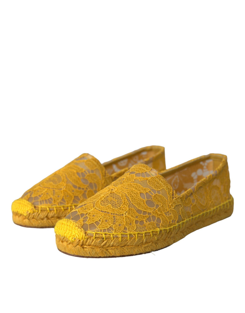 Dolce & Gabbana Espadrillas basse tipo mocassino in pizzo giallo Taormina