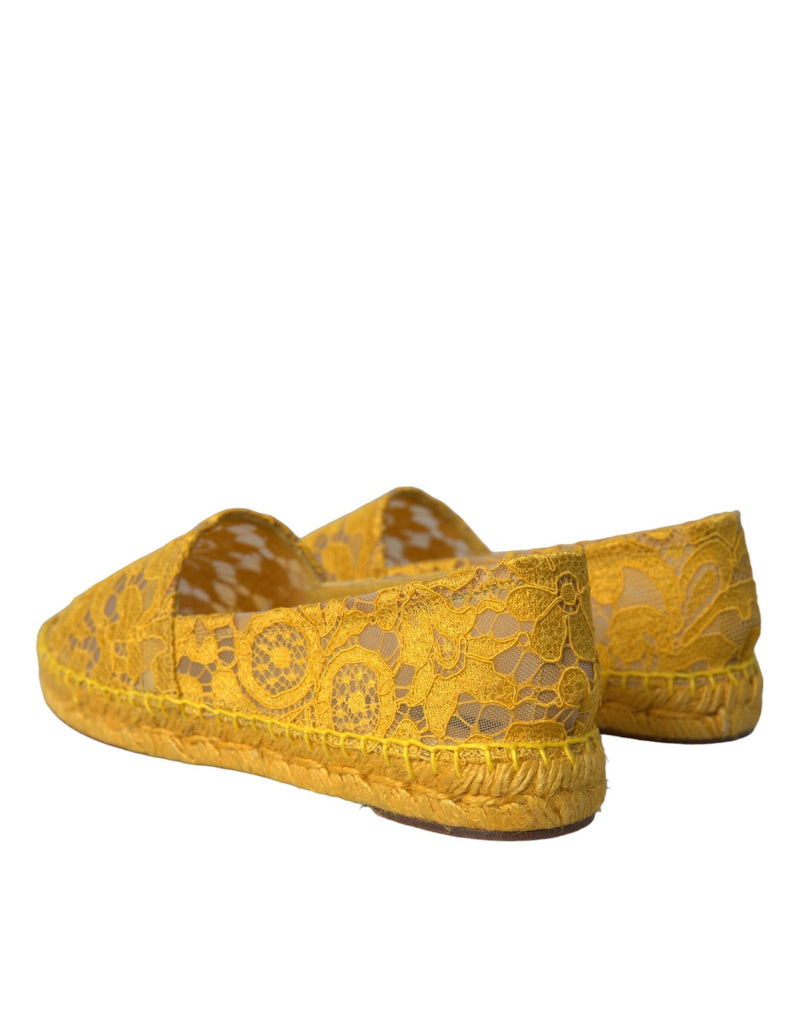 Dolce & Gabbana Espadrillas basse tipo mocassino in pizzo giallo Taormina