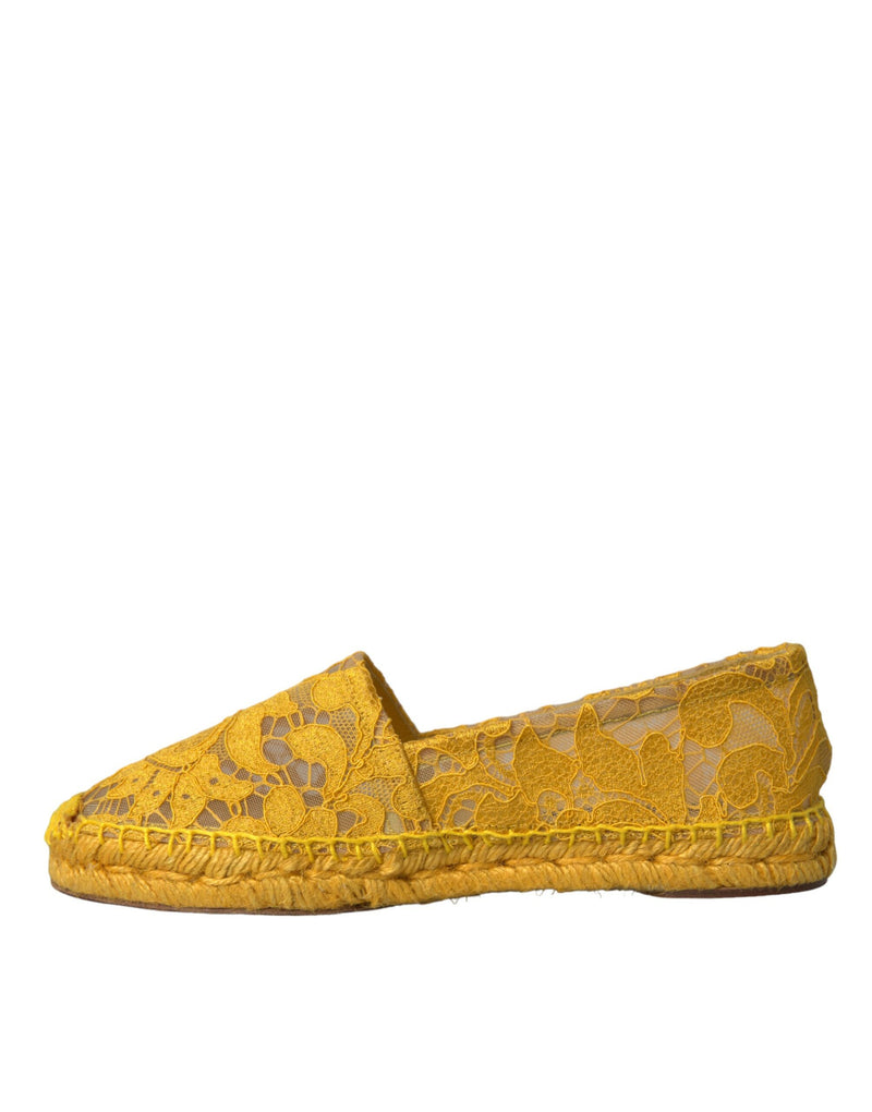 Dolce & Gabbana Espadrillas basse tipo mocassino in pizzo giallo Taormina