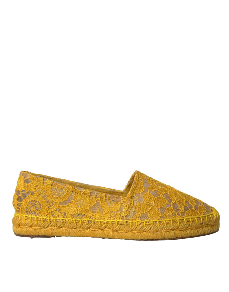 Dolce & Gabbana Espadrillas basse tipo mocassino in pizzo giallo Taormina