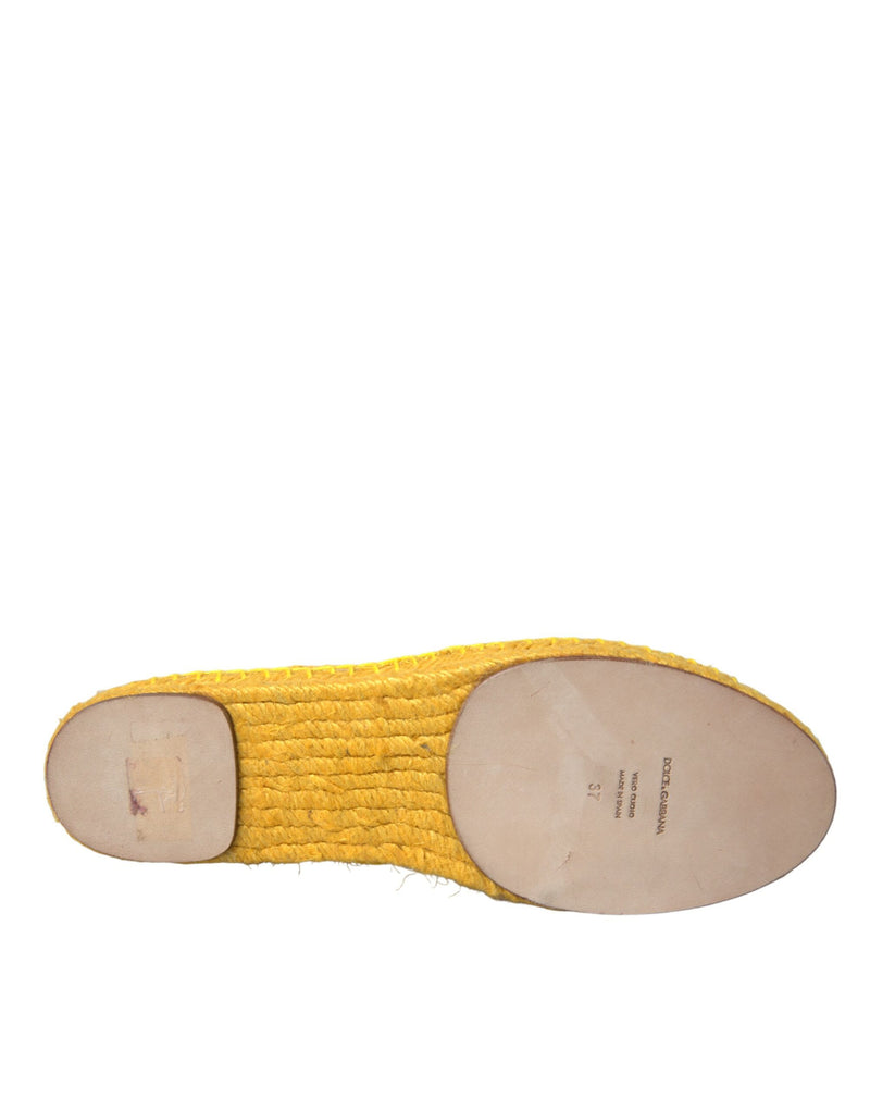 Dolce & Gabbana Espadrillas basse tipo mocassino in pizzo giallo Taormina