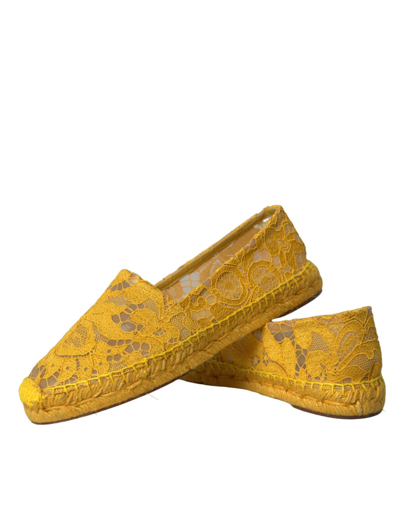 Dolce & Gabbana Espadrillas basse tipo mocassino in pizzo giallo Taormina