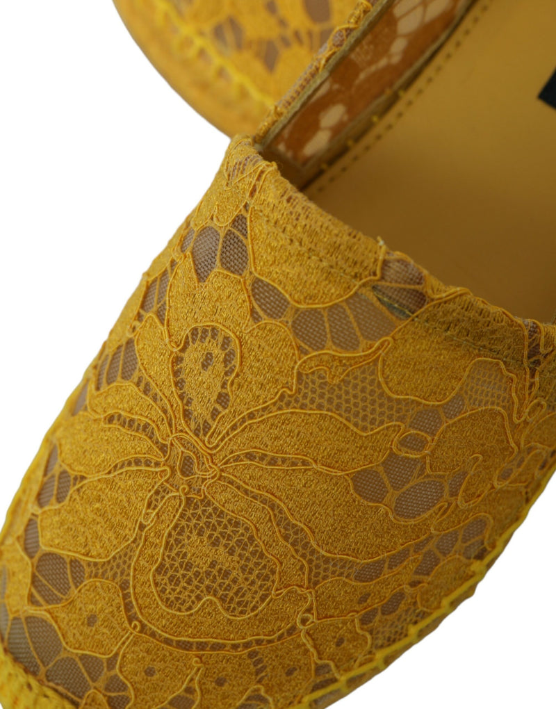 Dolce & Gabbana Espadrillas basse tipo mocassino in pizzo giallo Taormina