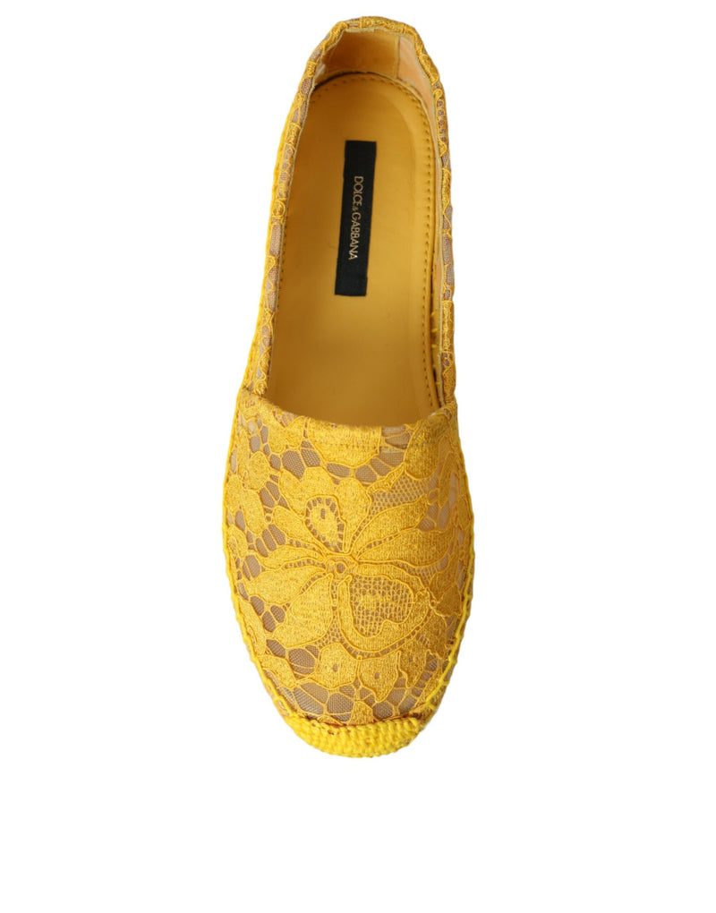 Dolce & Gabbana Espadrillas basse tipo mocassino in pizzo giallo Taormina
