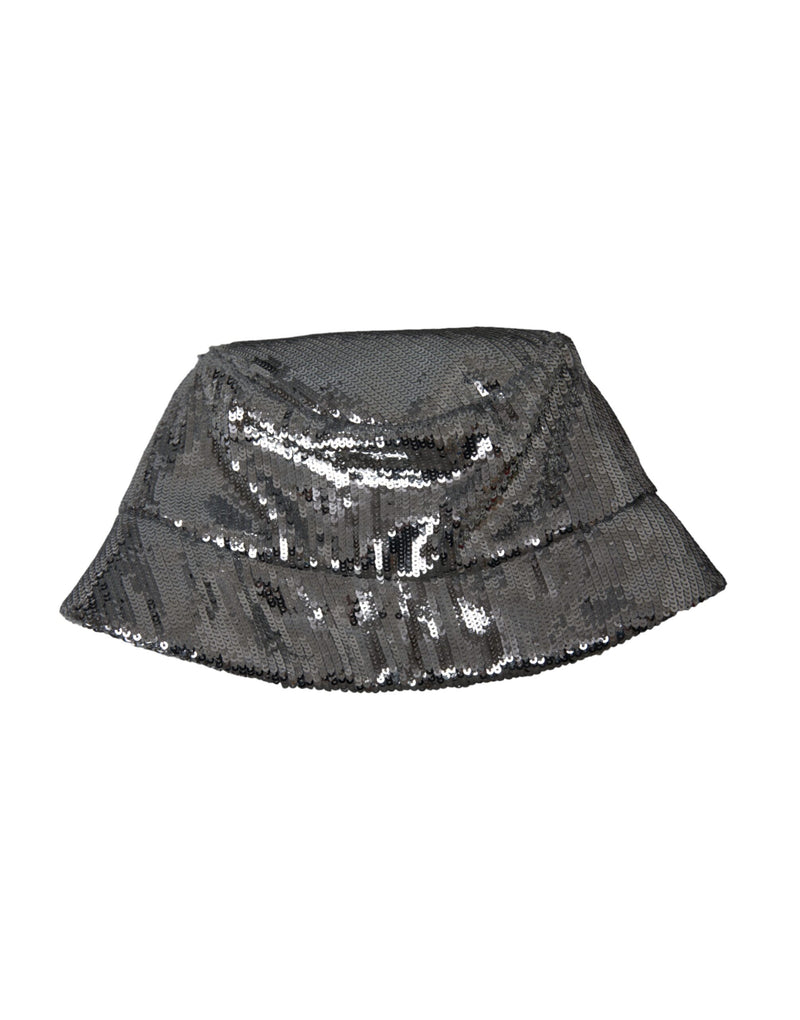 Chapéu bucket masculino Dolce & Gabbana de náilon prateado com paetês