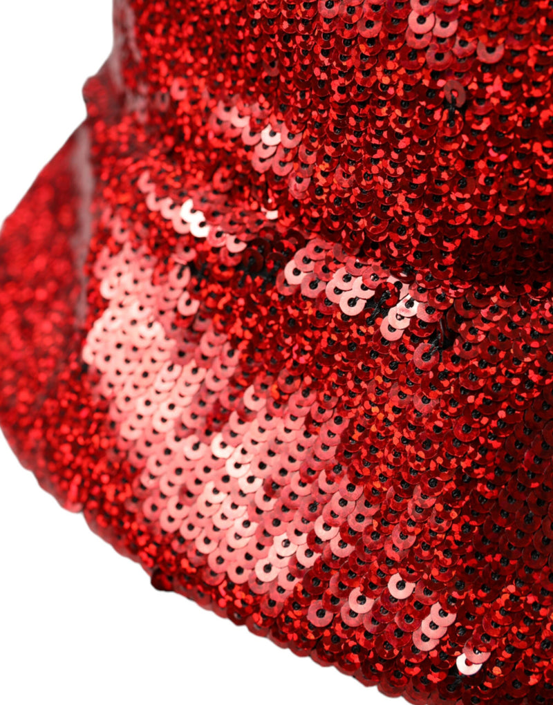 Bob pour homme Dolce & Gabbana en nylon rouge à sequins