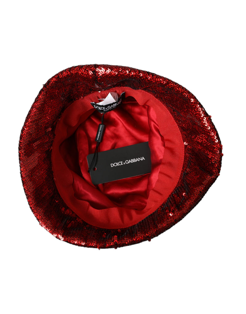 Bob pour homme Dolce & Gabbana en nylon rouge à sequins