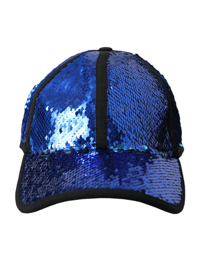 Casquette de baseball pour homme Dolce & Gabbana à sequins bleu roi