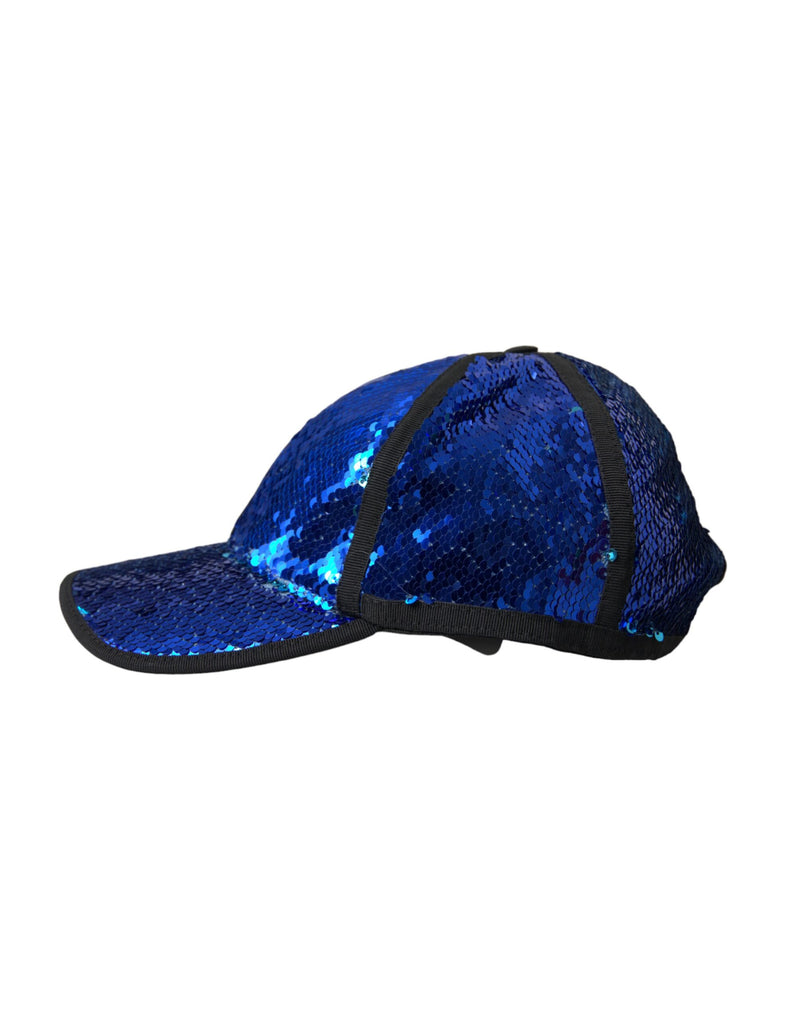 Casquette de baseball pour homme Dolce & Gabbana à sequins bleu roi