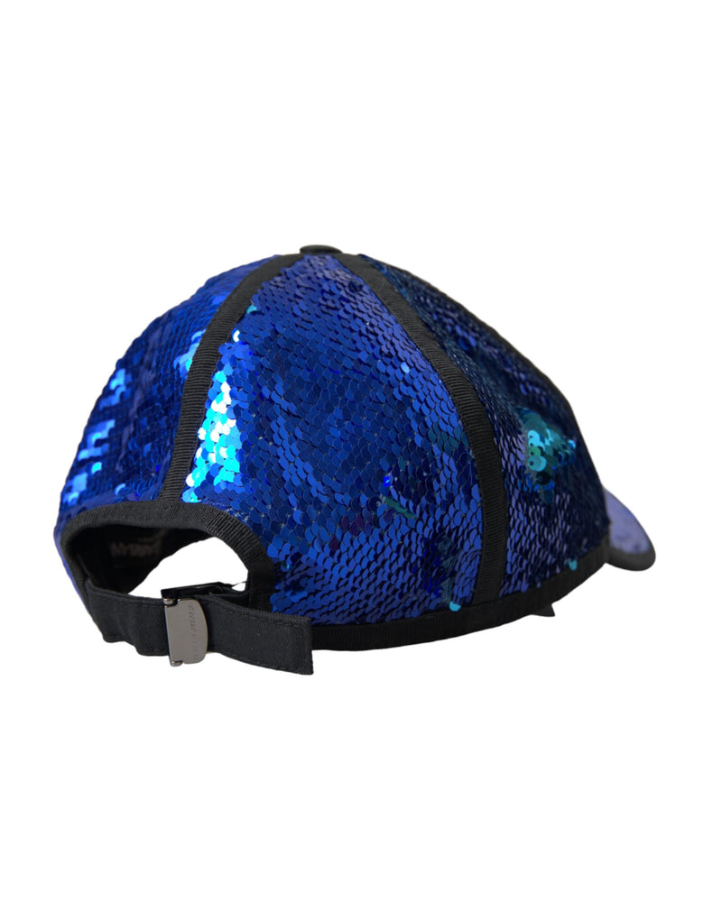 Casquette de baseball pour homme Dolce & Gabbana à sequins bleu roi