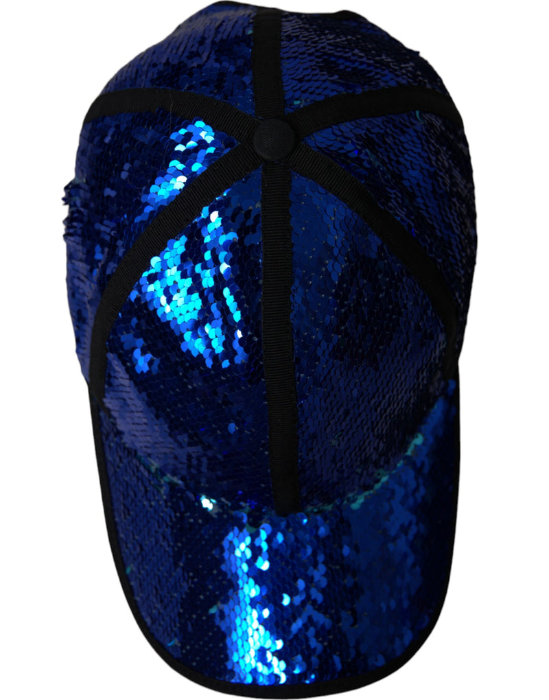 Casquette de baseball pour homme Dolce & Gabbana à sequins bleu roi